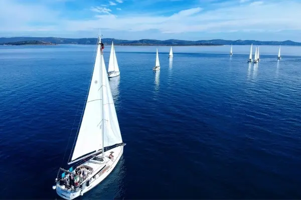 Yachts on autumn cruise